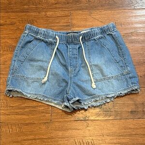 Medium BCBGeneration Blue Jean Shorts with Drawstring - Pockets in Front & Back